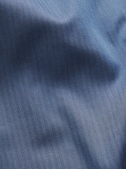 Blue Herringbone Trimmed Shirt - Image 9 of 11