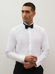 White/Black Single Cuff Occasion Shirt And Bow Tie Set - Image 1 of 8