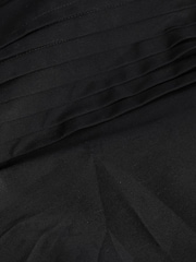 Schwarz/Henleykragen - Plissiertes Hemdkleid für besondere Anlässe - Bild 6 von 6