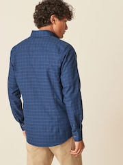 Navy Blue Check Trimmed Shirt - Image 2 of 5