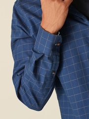 Navy Blue Check Trimmed Shirt - Image 4 of 5