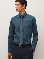 Blue Slim Fit Single Cuff Single Cuff Shirt And Tie Pack - Image 1 of 6