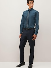 Blue Slim Fit Single Cuff Single Cuff Shirt And Tie Pack - Image 2 of 6