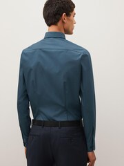 Blue Slim Fit Single Cuff Single Cuff Shirt And Tie Pack - Image 3 of 6