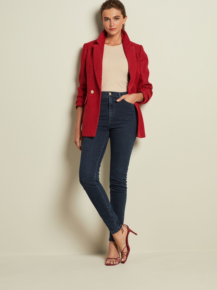 Inky Blue Single Button Lift, Slim & Shape Skinny Jeans - Image 1 of 6