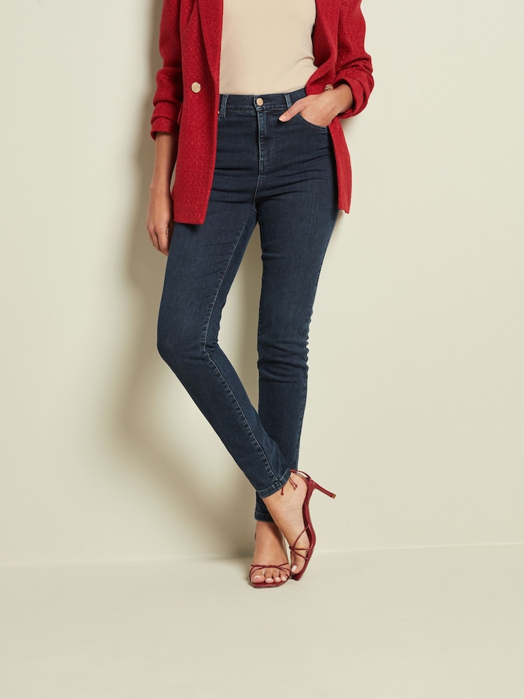 Inky Blue Single Button Lift, Slim & Shape Skinny Jeans - Image 2 of 6
