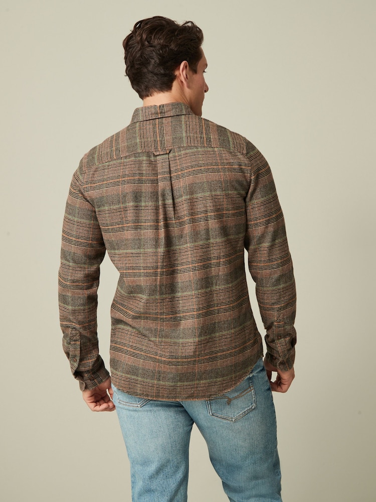 Brun clair - Vérifiez chemise à manches longues - Image 3 of 8