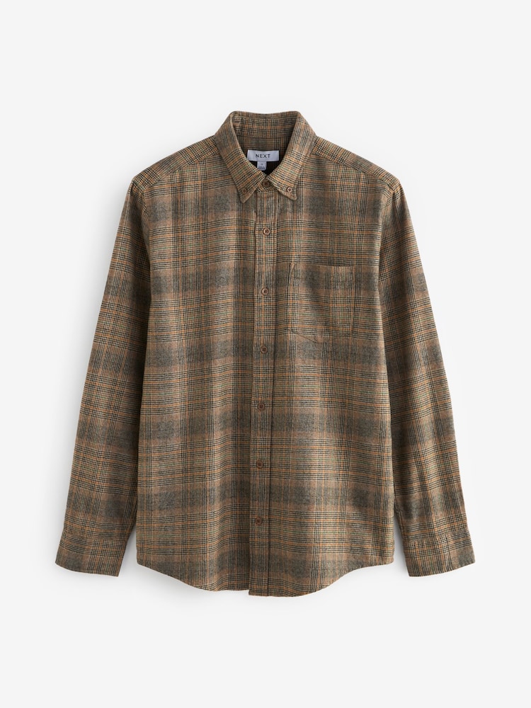 Brun clair - Vérifiez chemise à manches longues - Image 6 of 8