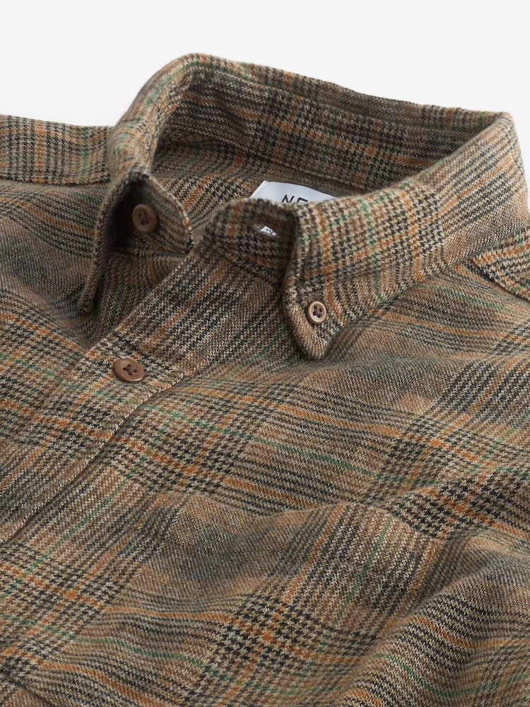 Brun clair - Vérifiez chemise à manches longues - Image 7 of 8
