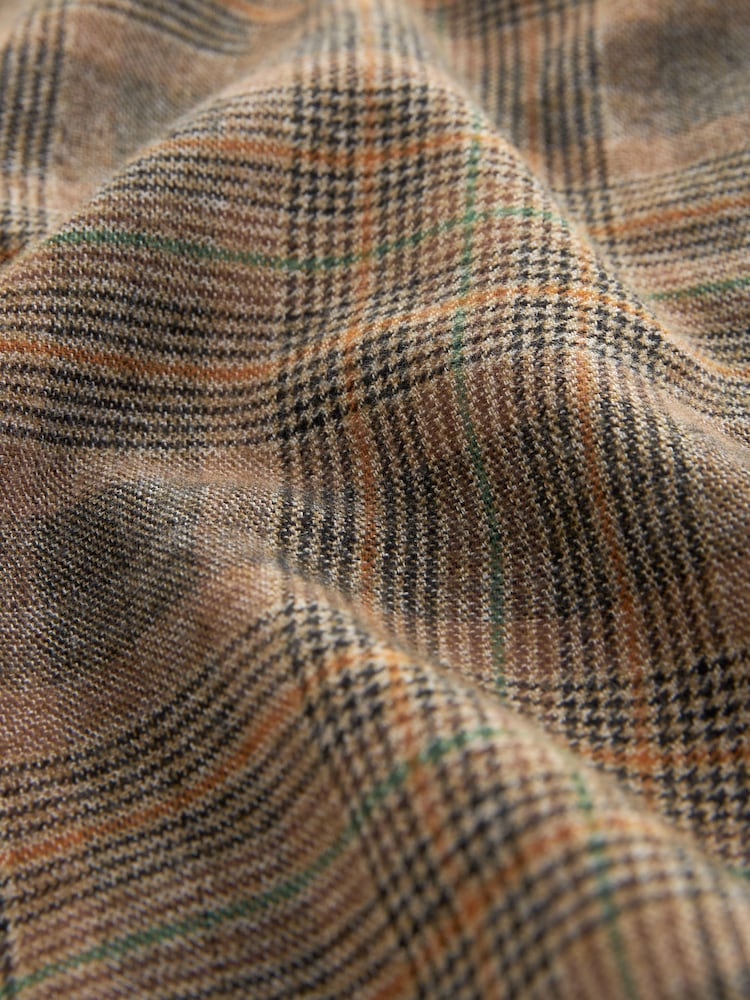 Light Brown Check Long Sleeve Shirt - Image 8 of 8 Light Brown Check Long Sleeve Shirt - Image 8 of 8