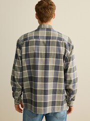 Green/Grey Relaxed Fit Check Long Sleeve Shirt - Image 3 of 8