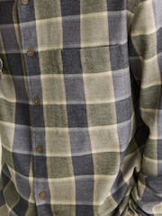 Green/Grey Relaxed Fit Check Long Sleeve Shirt - Image 5 of 8