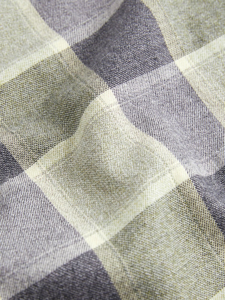 Green/Grey Relaxed Fit Check Long Sleeve Shirt - Image 8 of 8
