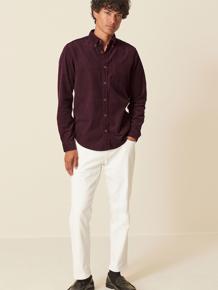 Burgundy Corduroy Long Sleeve Shirt - Image 2 of 8