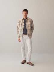 Neutral Check Shacket With Wool - Image 2 of 9