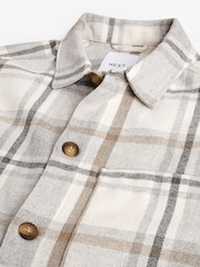 Neutral Check Shacket With Wool - Image 8 of 9