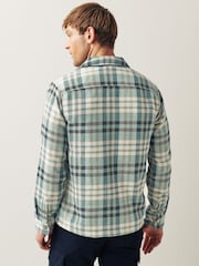 Green/Grey Twill Check Shacket - Image 2 of 9