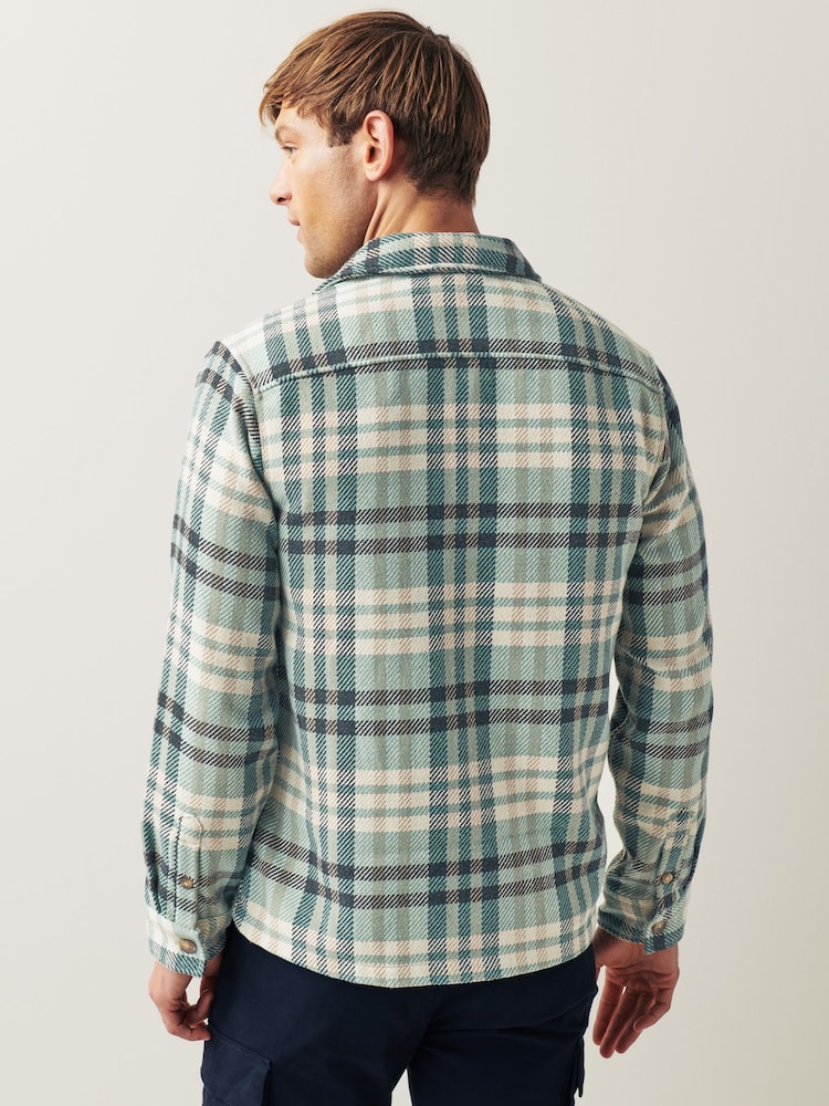 Green/Grey Twill Check Shacket - Image 2 of 9