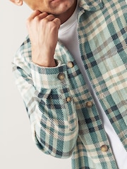 Green/Grey Twill Check Shacket - Image 4 of 9