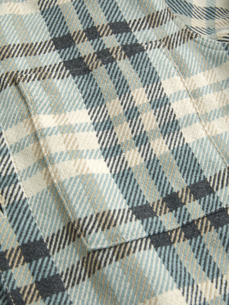 Green/Grey Twill Check Shacket - Image 9 of 9