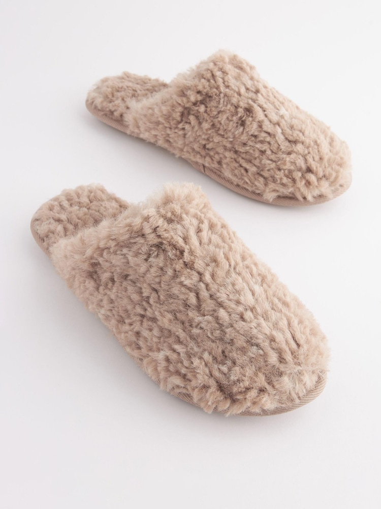 Nature - Chaussons style mules douillets en fausse fourrure - Image 3 of 7