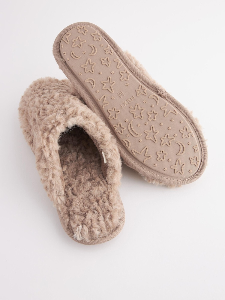 Nature - Chaussons style mules douillets en fausse fourrure - Image 6 of 7