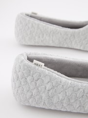Grey Quilted Ballet Slippers - Image 7 of 7