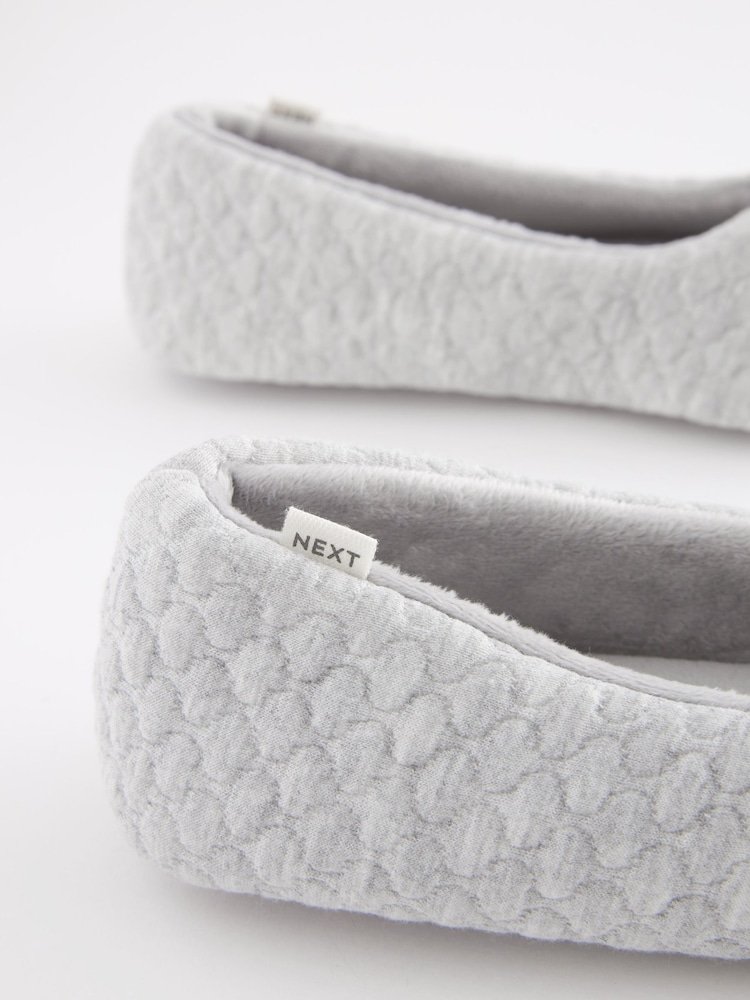Grey Quilted Ballet Slippers - Image 7 of 7