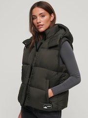 Superdry Black Touchline Short Padded Gilet - Image 1 of 3