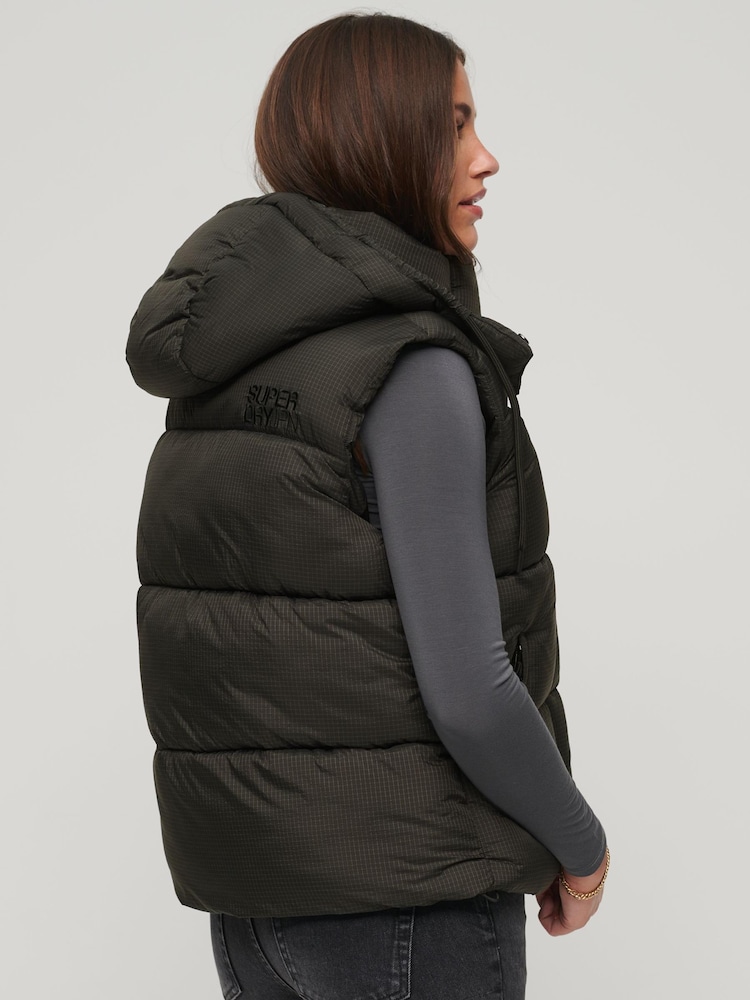 Superdry Black Touchline Short Padded Gilet - Image 2 of 3