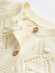 White Bobble Knit Baby Cardigan (0mths-2yrs) - Image 5 of 6