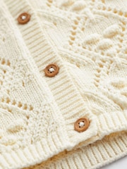 White Bobble Knit Baby Cardigan (0mths-2yrs) - Image 6 of 6
