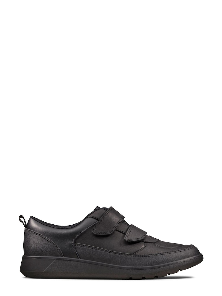 Clarks Black Multi Fit Leather Scape Flare Shoes - Image 1 of 7