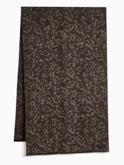 AllSaints Brown Woven leopard Print Scarf - Image 2 of 4
