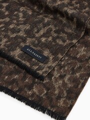 AllSaints Brown Woven leopard Print Scarf - Image 4 of 4