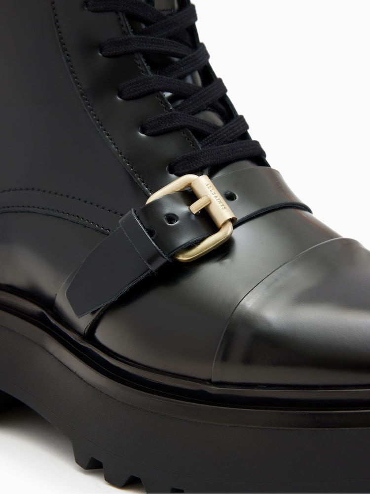 AllSaints Black Stellar Boat Boots - Image 7 of 7 AllSaints Black Stellar Boat Boots - Image 7 of 7