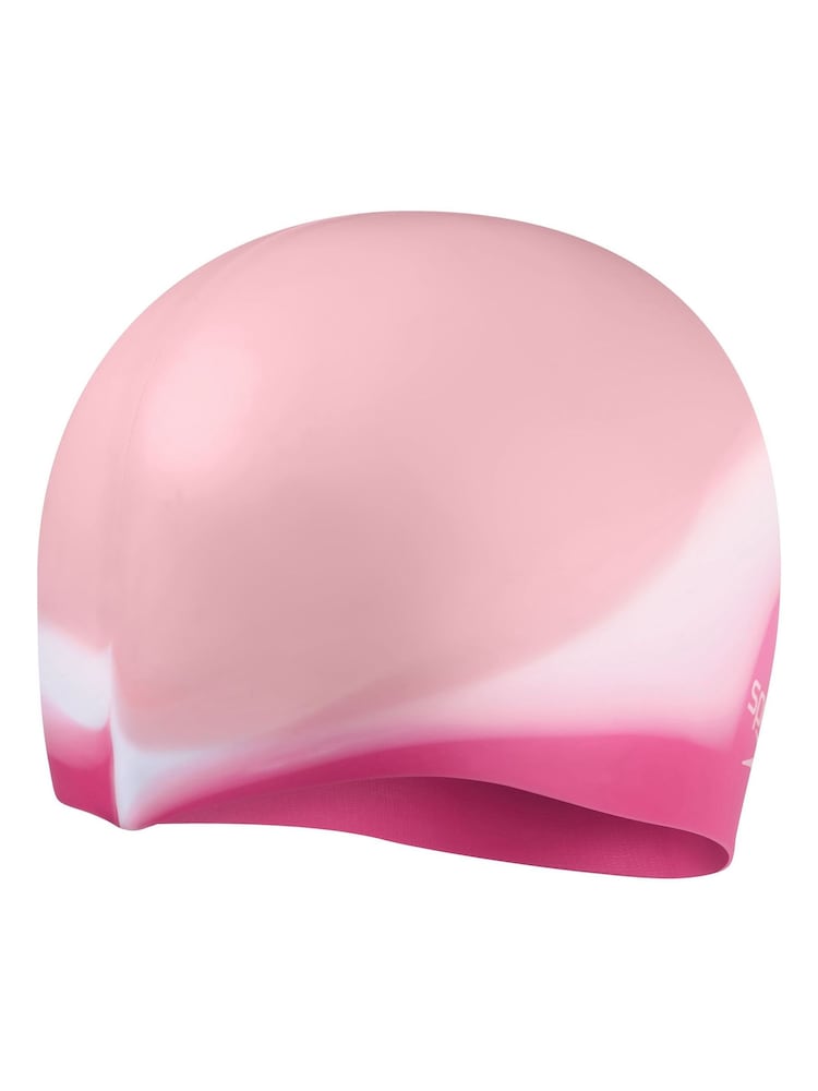 Speedo Pink/White Kids Silicone Swim Cap - Image 1 of 5