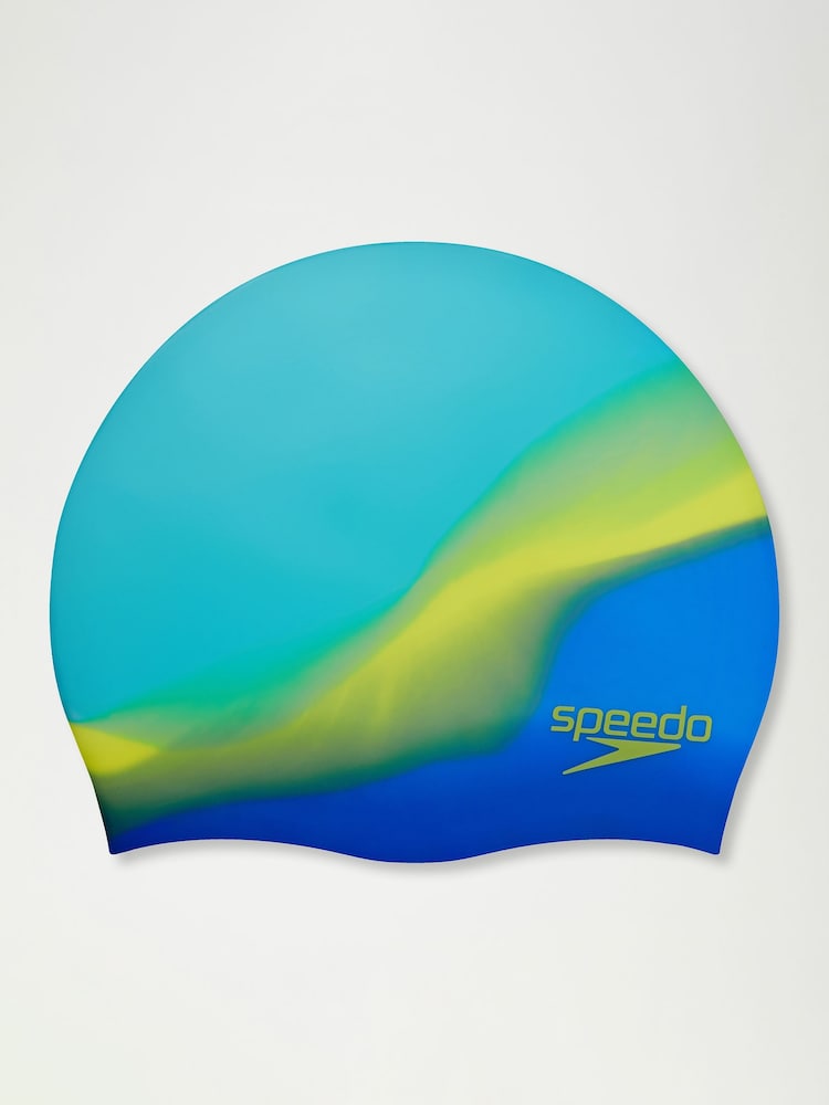 Speedo Blue/Yellow Kids Silicone Swim Cap - Image 1 of 4