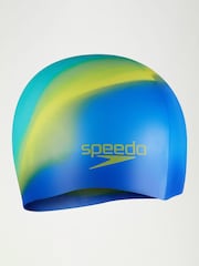 Speedo Blue/Yellow Kids Silicone Swim Cap - Image 2 of 4