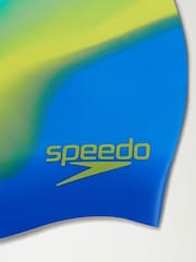 Speedo Blue/Yellow Kids Silicone Swim Cap - Image 3 of 4