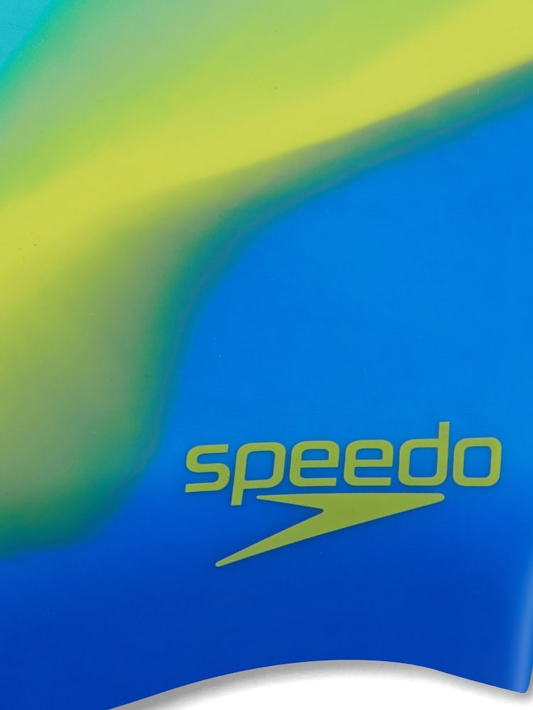 Speedo Blue/Yellow Kids Silicone Swim Cap - Image 4 of 4