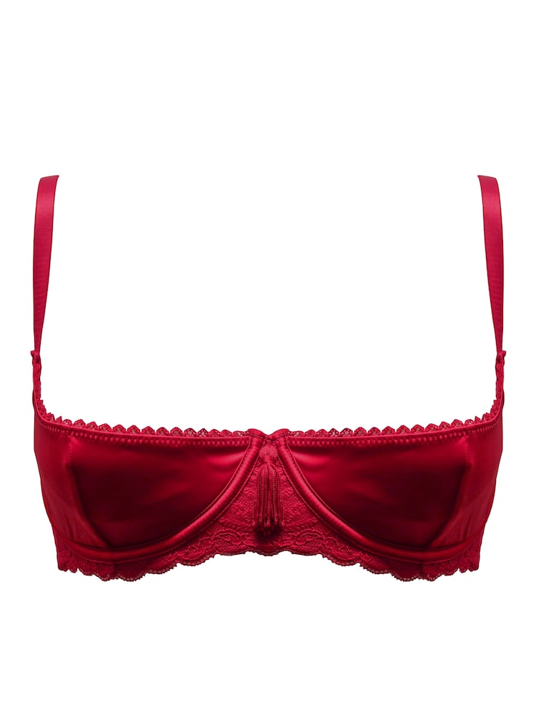 Rood - Pour Moi - For Your Eyes Only beha met beugel en kwartcups - Image 3 of 4