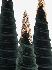Set of 3 Green Embellished Tree Christmas Decorations - Image 1 of 5