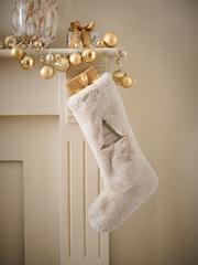 Natural Faux Fur Alphabet Christmas Stocking - Image 1 of 5