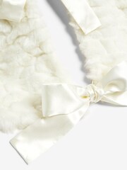 White Faux Fur Christmas Tree Skirt - Image 2 of 5