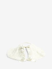 White Faux Fur Christmas Tree Skirt - Image 3 of 5