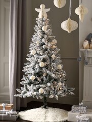 White Faux Fur Christmas Tree Skirt - Image 5 of 5