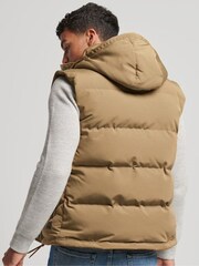 Superdry Brown Everest Faux Fur Puffer Gilet - Image 2 of 6