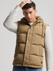 Superdry Brown Everest Faux Fur Puffer Gilet - Image 4 of 6
