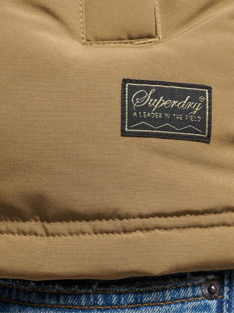 Superdry Brown Everest Faux Fur Puffer Gilet - Image 6 of 6
